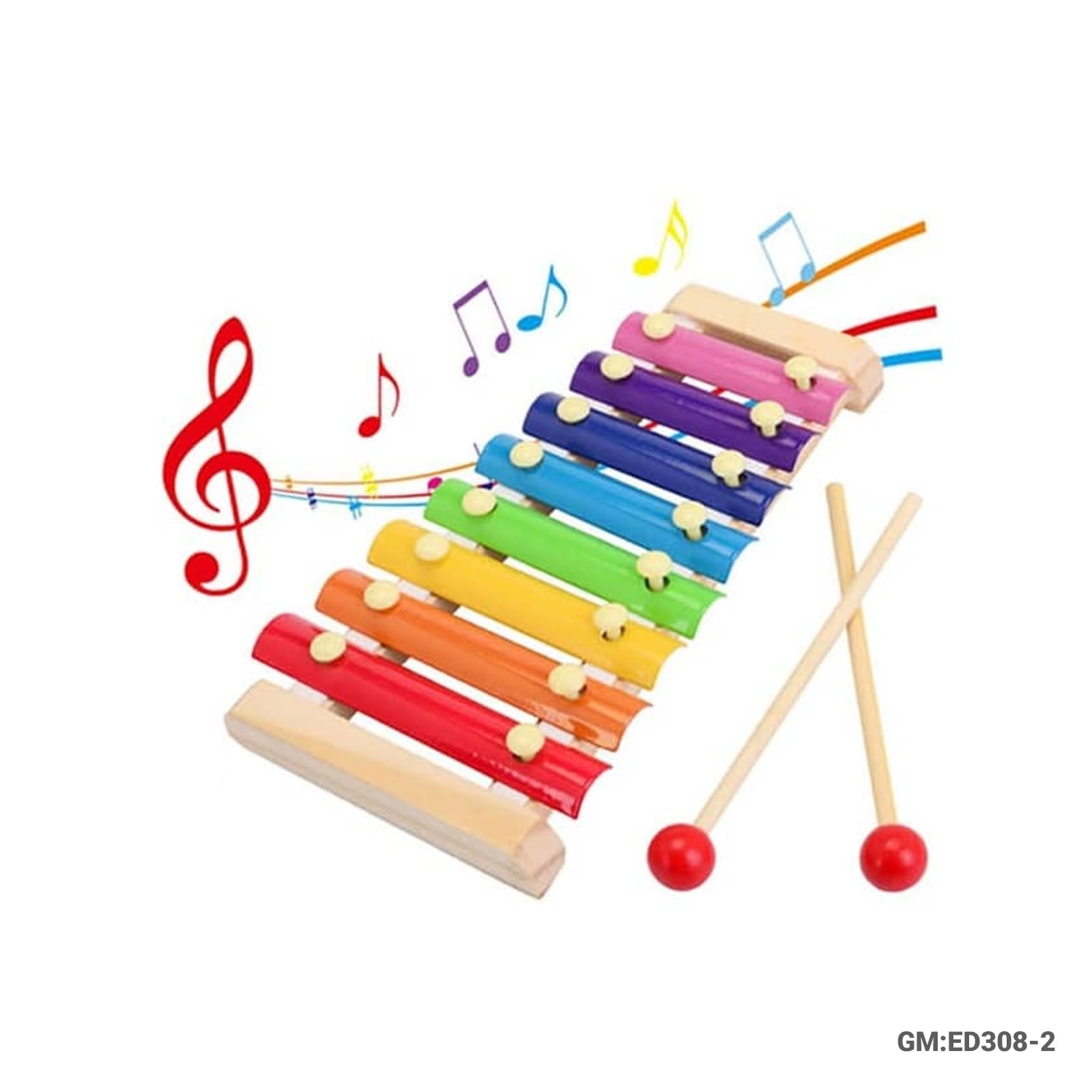 Kids Wooden Colorful Xylophone Musical Toy with Mallets – Early Learning Music Instrument (ED308-2)