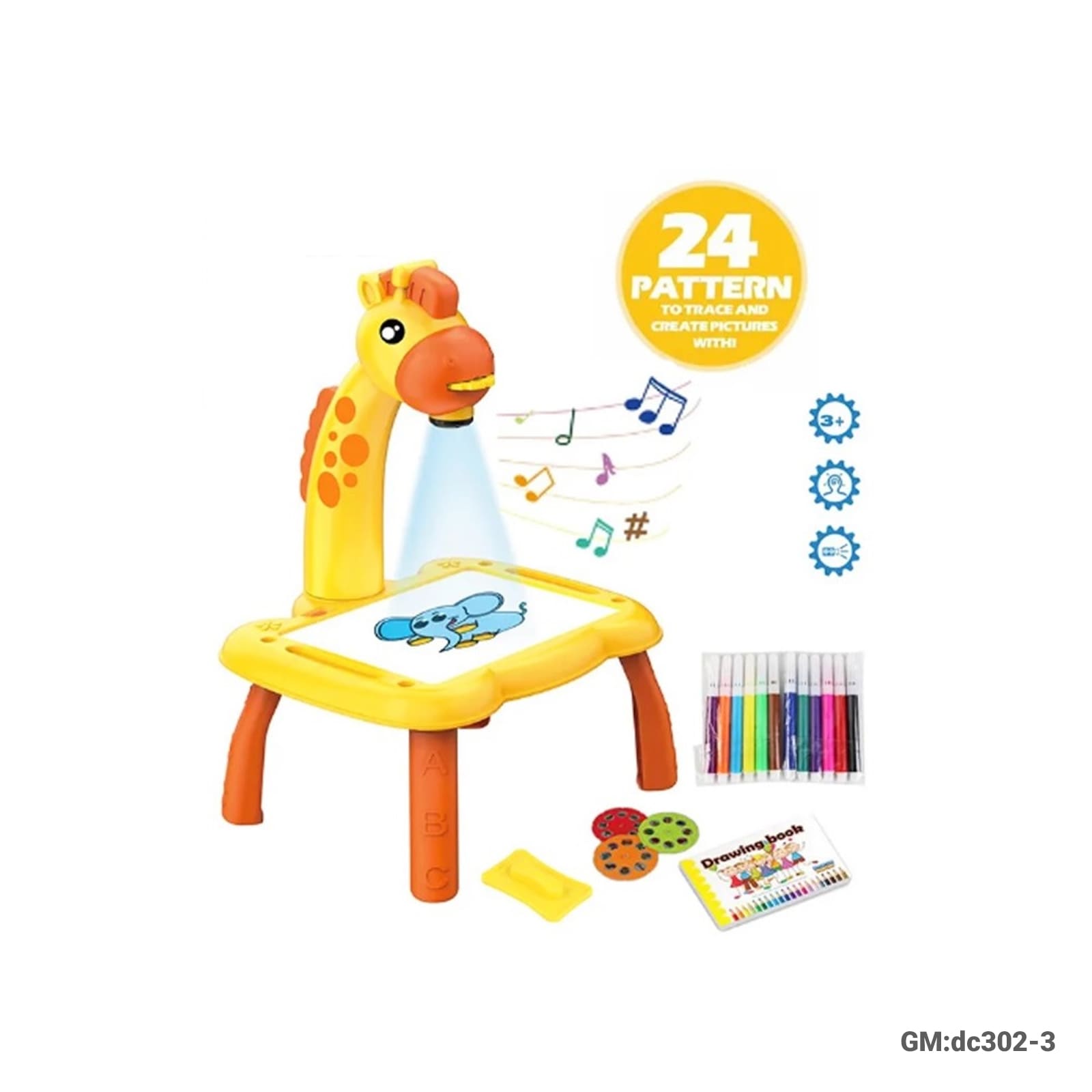 طاولة مكتب للرسم بمشروع البروجيكتور الخاص بالأطفال LED "388-7"