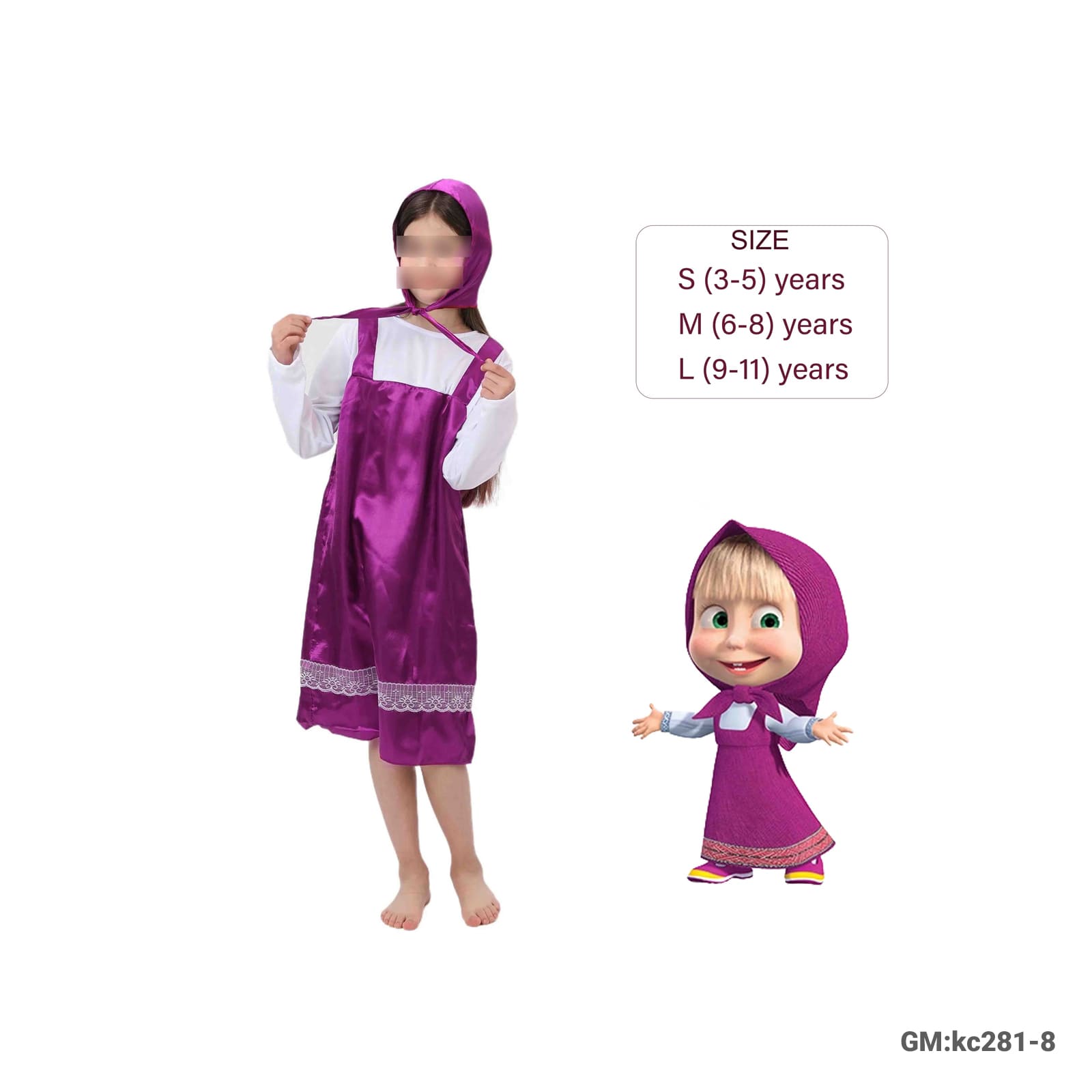 Masha Birthday party Dress "kc281-8"