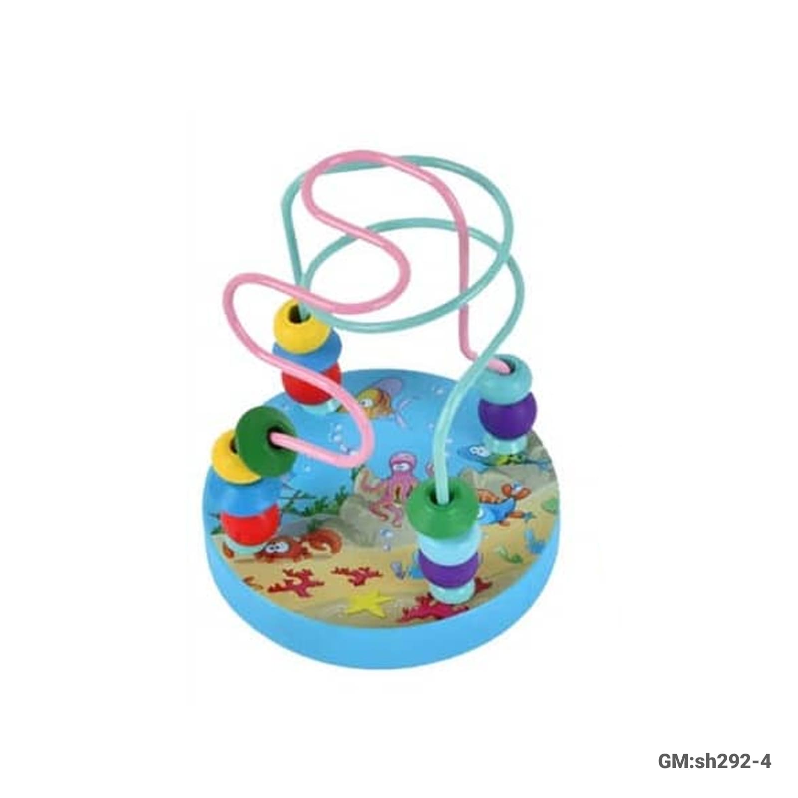 Wooden Educational Bead Maze Toy with Wire Roller – Baby Counting and Motor Skills Puzzle (SH292-4)