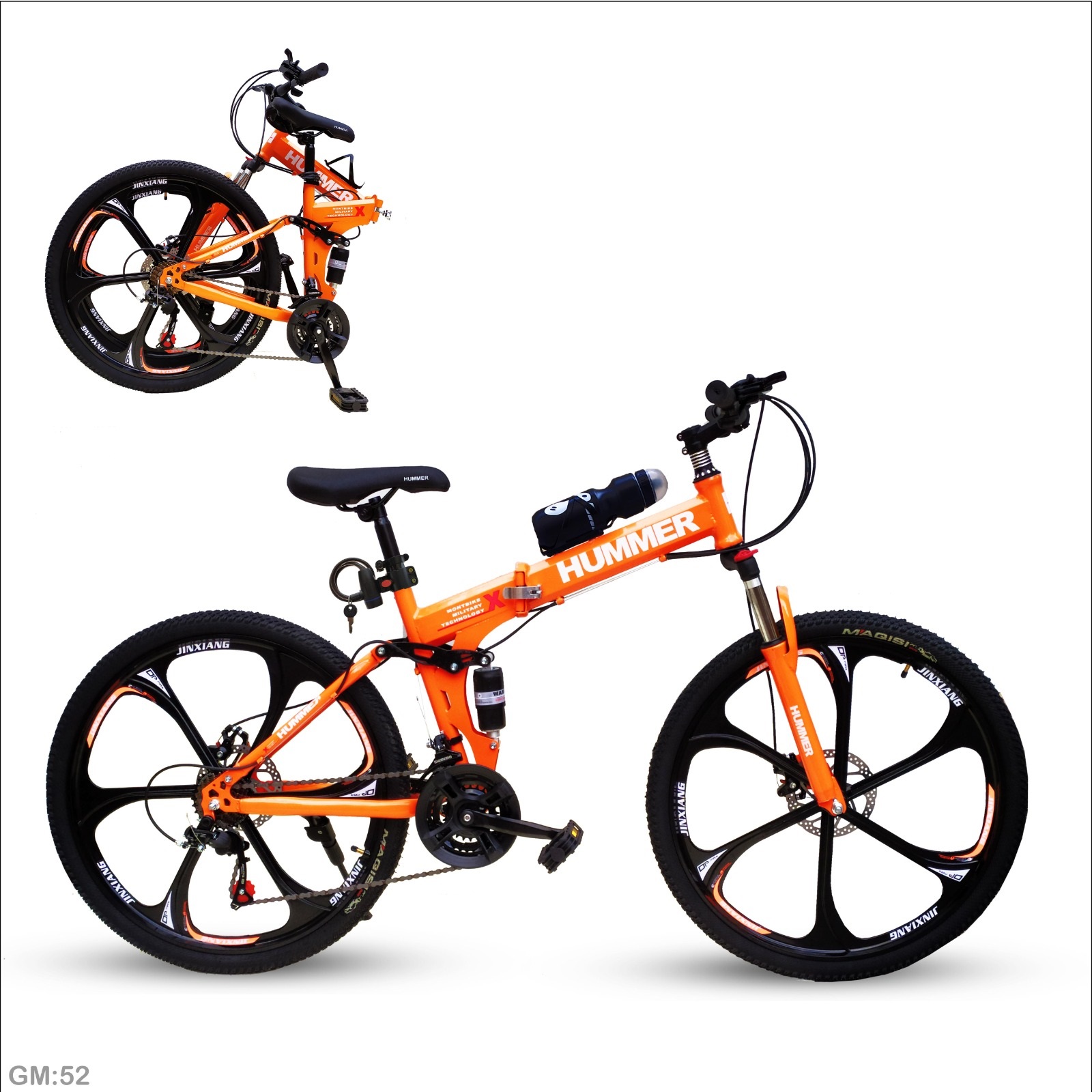 حلقة الدراجة القابلة للطي HUMMER بحجم 24 بوصة