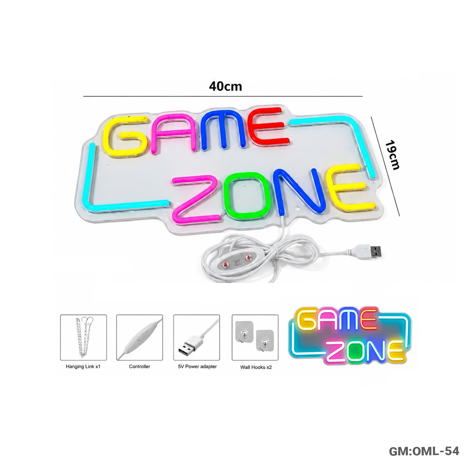 Game Zone Decor LED Light Neon Sign (OML-54)
