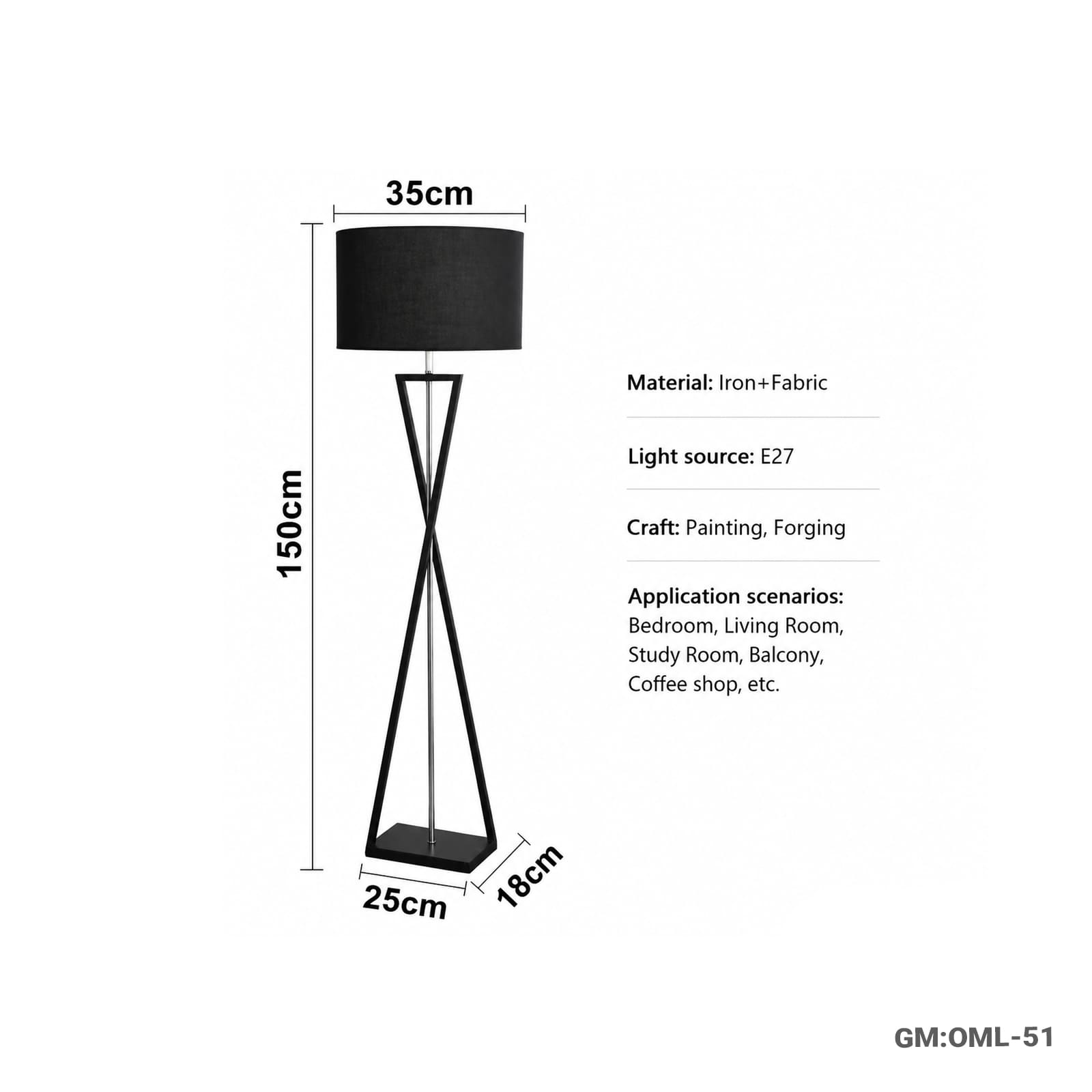 مصباح أرضي حديث فاخر مع LED لتزيين المنزل (OML-51)