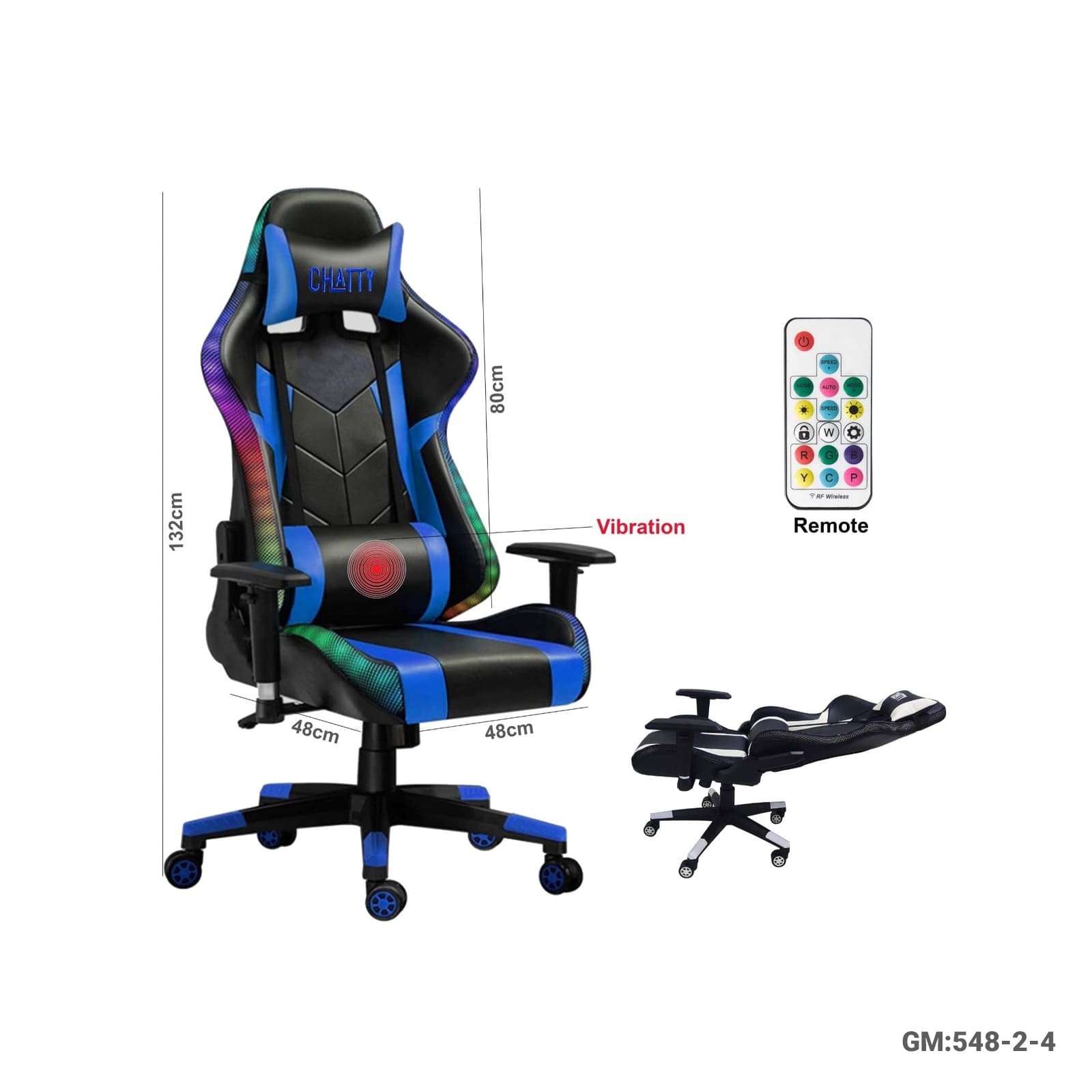 CHATTY Adjustable Comfortable Luxury RGB Gaming Chair"548-2-4"