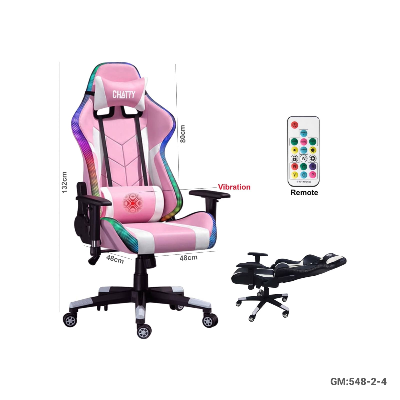 CHATTY Adjustable Comfortable Luxury RGB Gaming Chair"548-2-4"