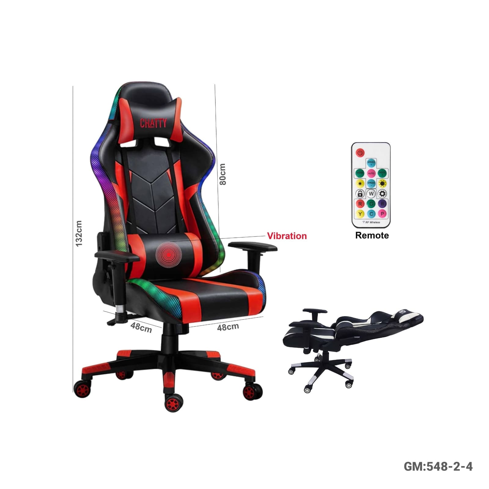 CHATTY Adjustable Comfortable Luxury RGB Gaming Chair"548-2-4"