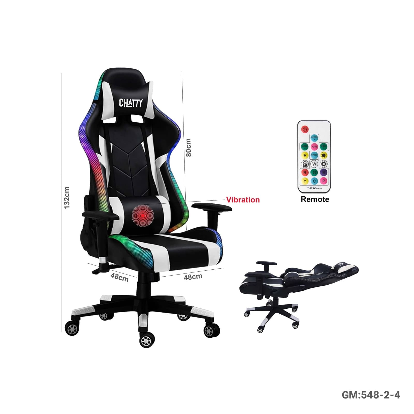 CHATTY Adjustable Comfortable Luxury RGB Gaming Chair"548-2-4"