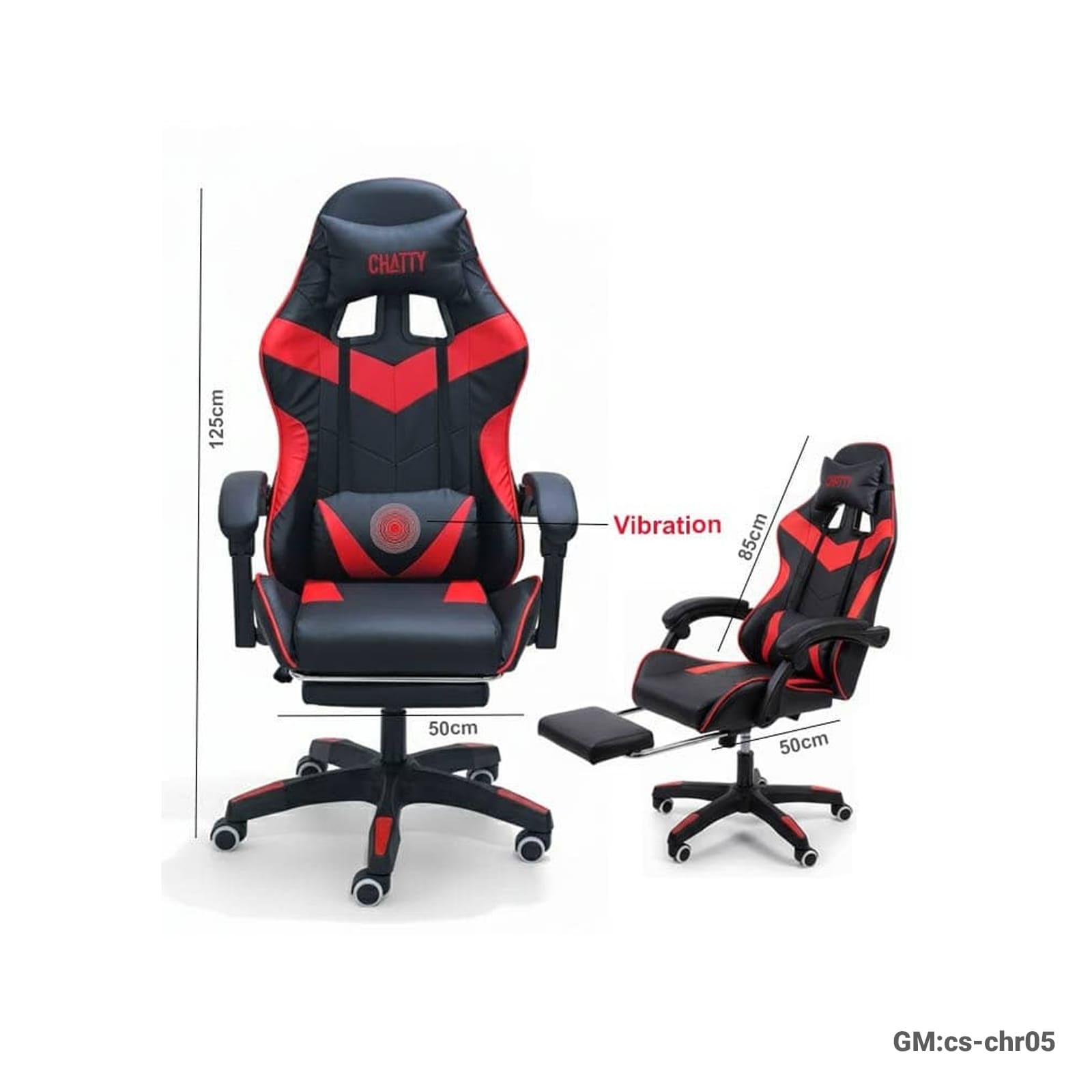 adjustable gaming chair with retractable footrest"cs-chr05"