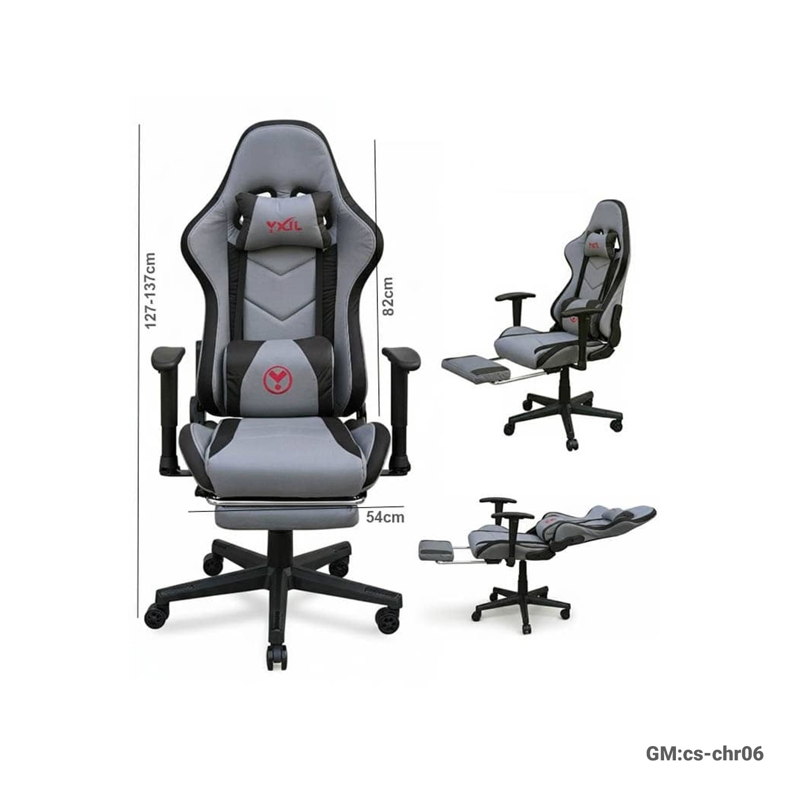 adjustable gaming chair with retractable footrest"cs-chr06"