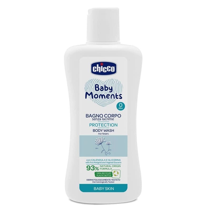Chicco Baby Moments Protection Body Wash No-Tears Formula with Calendula & Glycerin for Baby Skin 200ml (C10579)