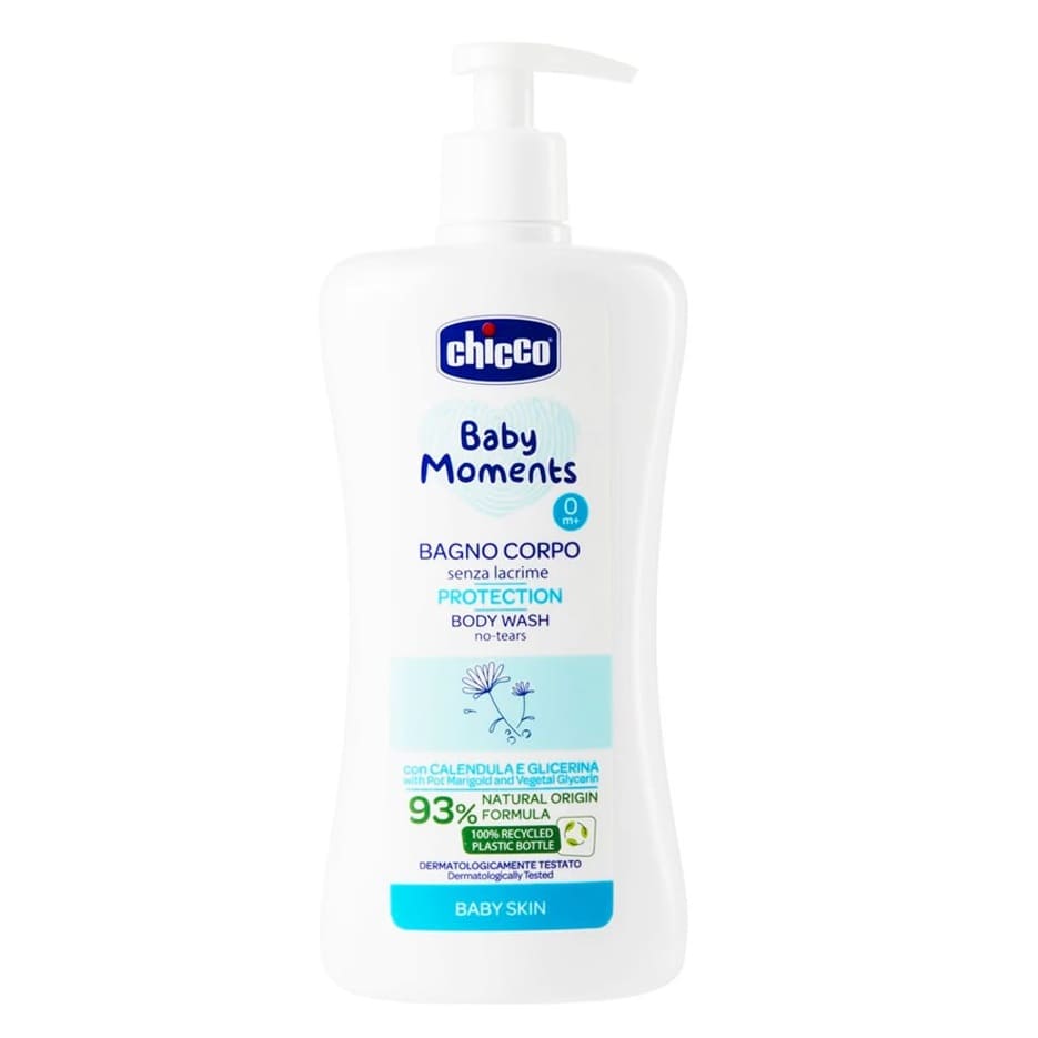 Chicco Baby Moments Protection Body Wash No-Tears Formula with Calendula & Glycerin for Baby Skin 500ml (C10580)