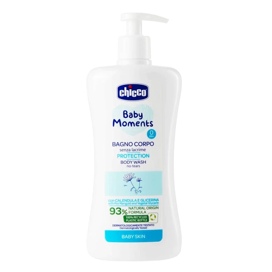 Chicco Baby Moments Protection Body Wash No-Tears Formula with Calendula & Glycerin for Baby Skin 750ml (C10581)