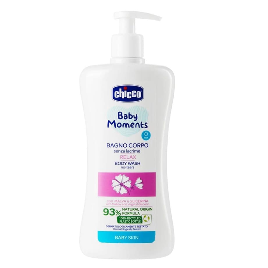 Chicco Baby Moments Relax Body Wash No-Tears Formula with Mallow & Vegetable Glycerin for Baby Skin 500ml (C10582)
