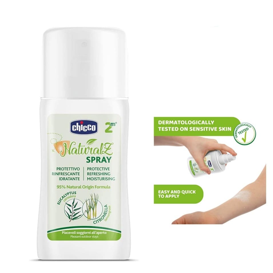 Chicco NaturalZ Protective Refreshing Moisturizing Spray with Eucalyptus and Citronella for Kids 2m+ 100ml (C11596)