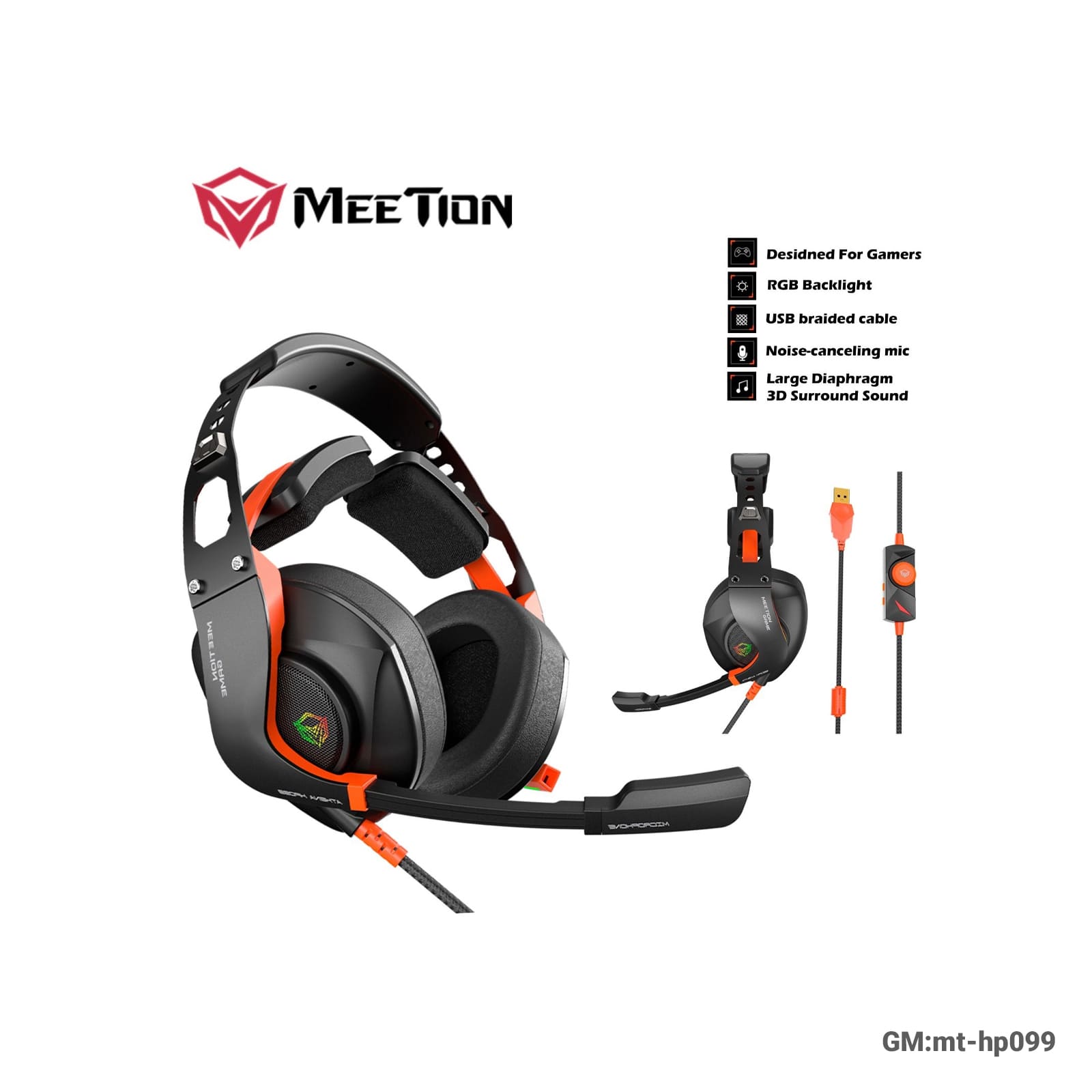MEETION RGB BACKLIT GAMING HEADSET "mt-hp099"