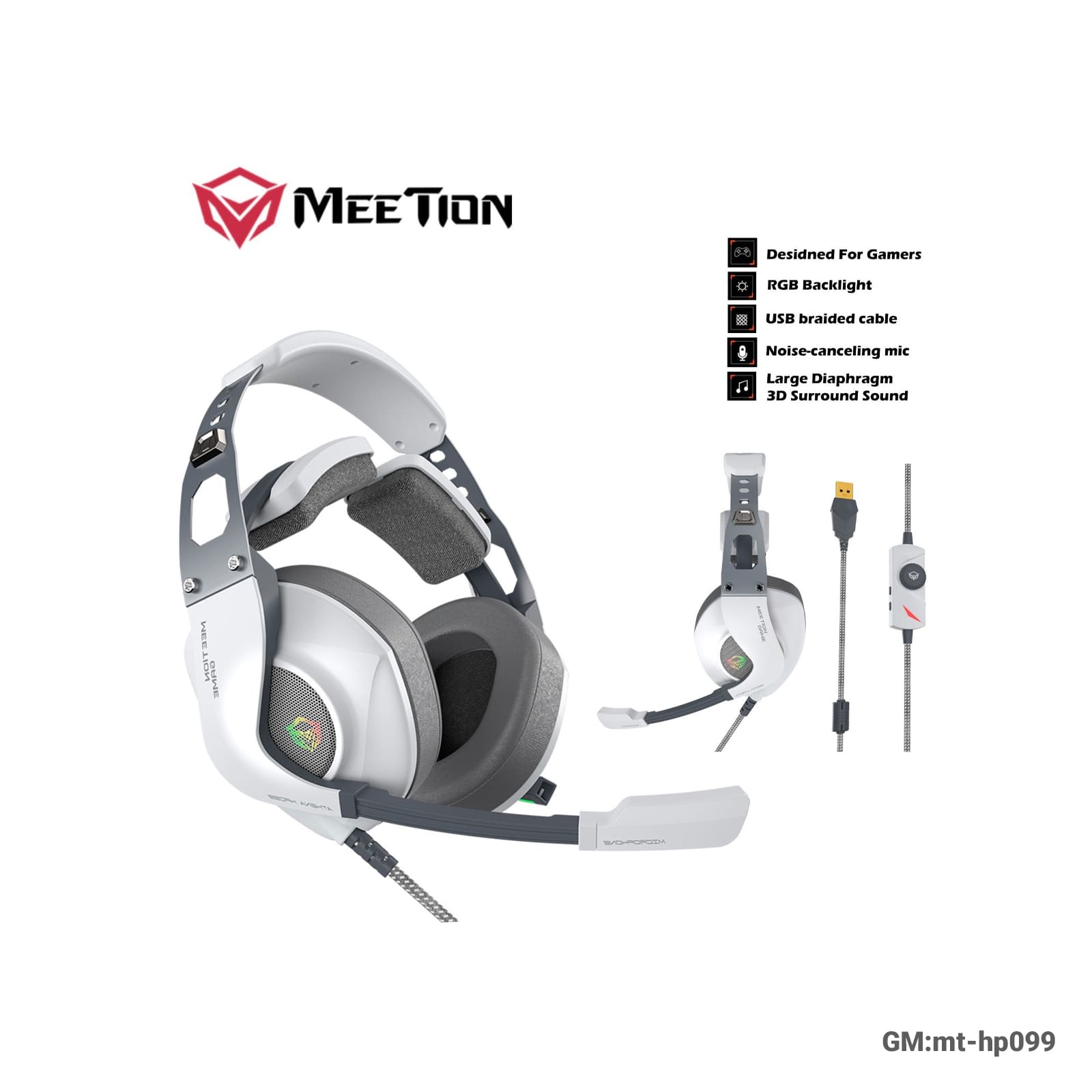 MEETION RGB BACKLIT GAMING HEADSET "mt-hp099"
