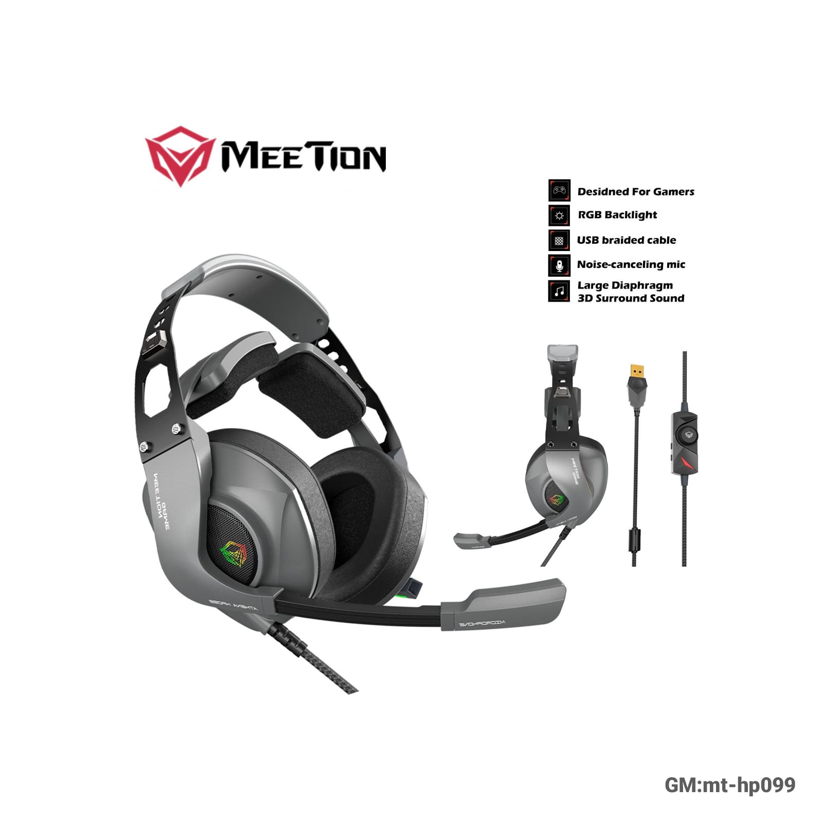 MEETION RGB BACKLIT GAMING HEADSET "mt-hp099"