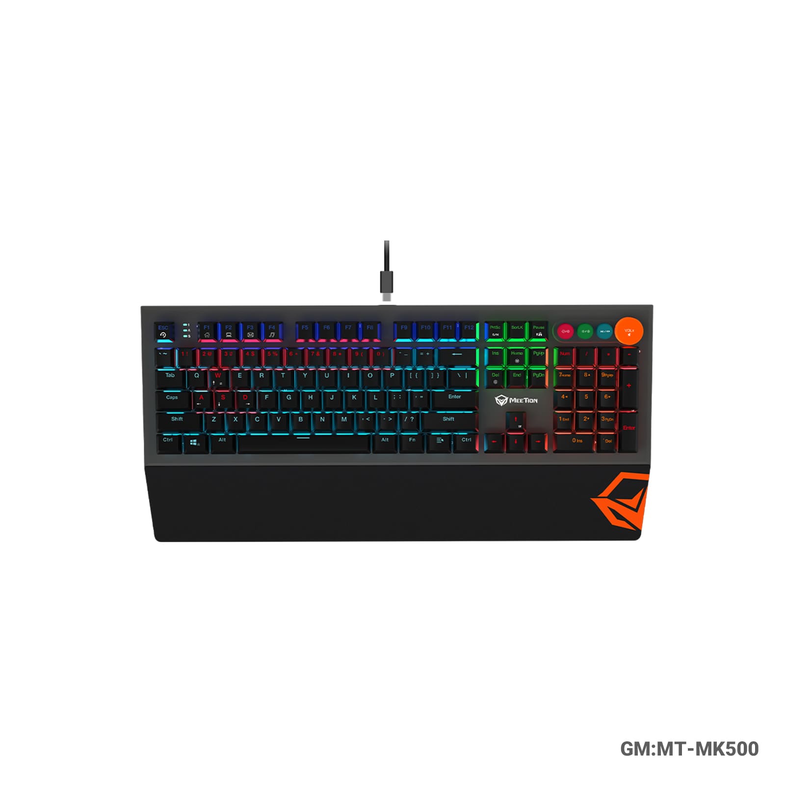 MEETION Colorful Adjustable Rainbow Backlight Mechanical Gaming Keyboard "MT-MK500"