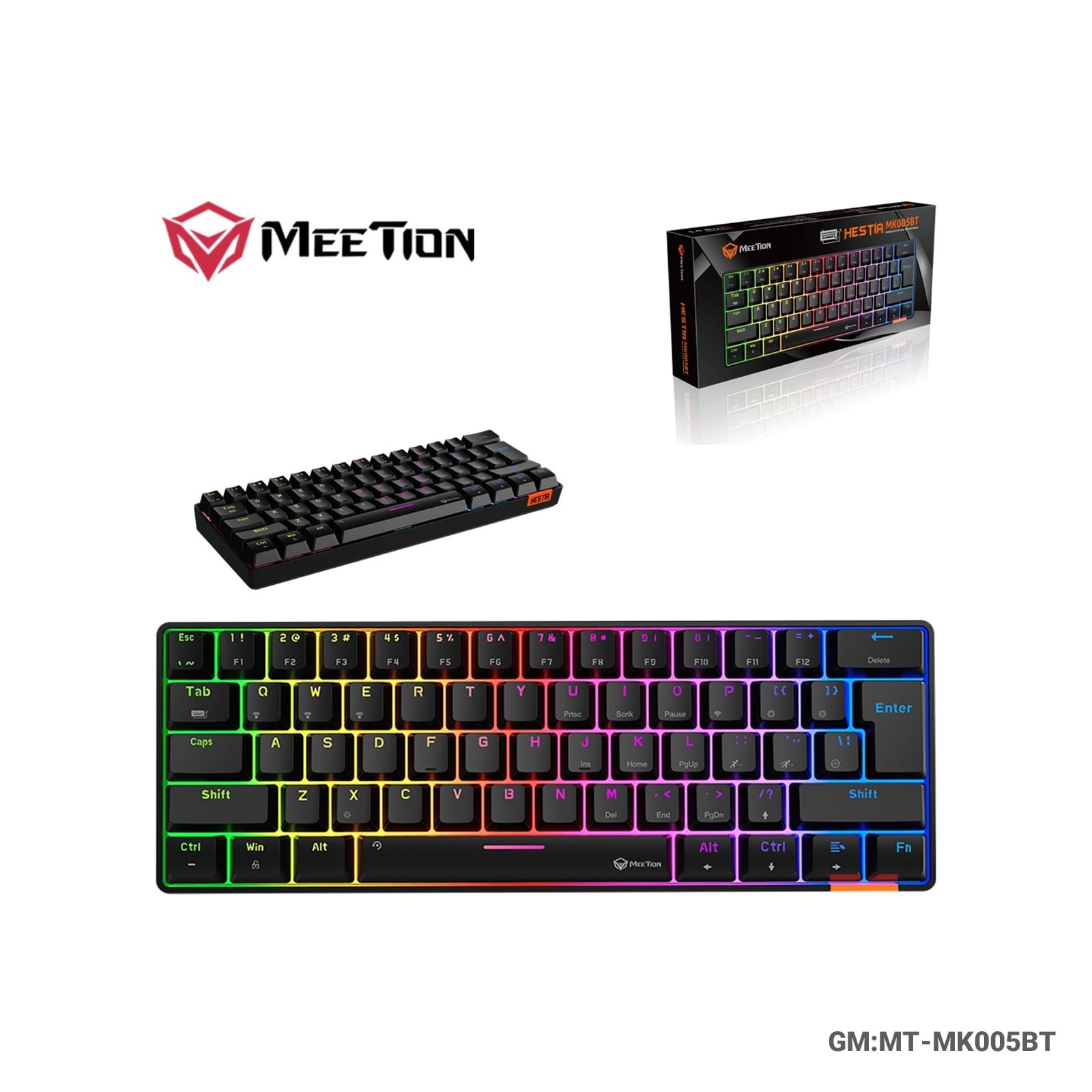 MEETION Dual Mode 60% Bluetooth Gaming Keyboard "MK005BT"