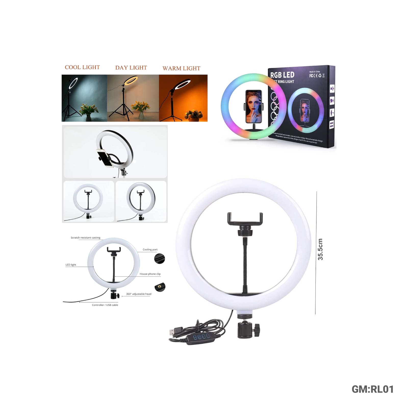 14 inch RGB LED Soft Ring Light "RL01"