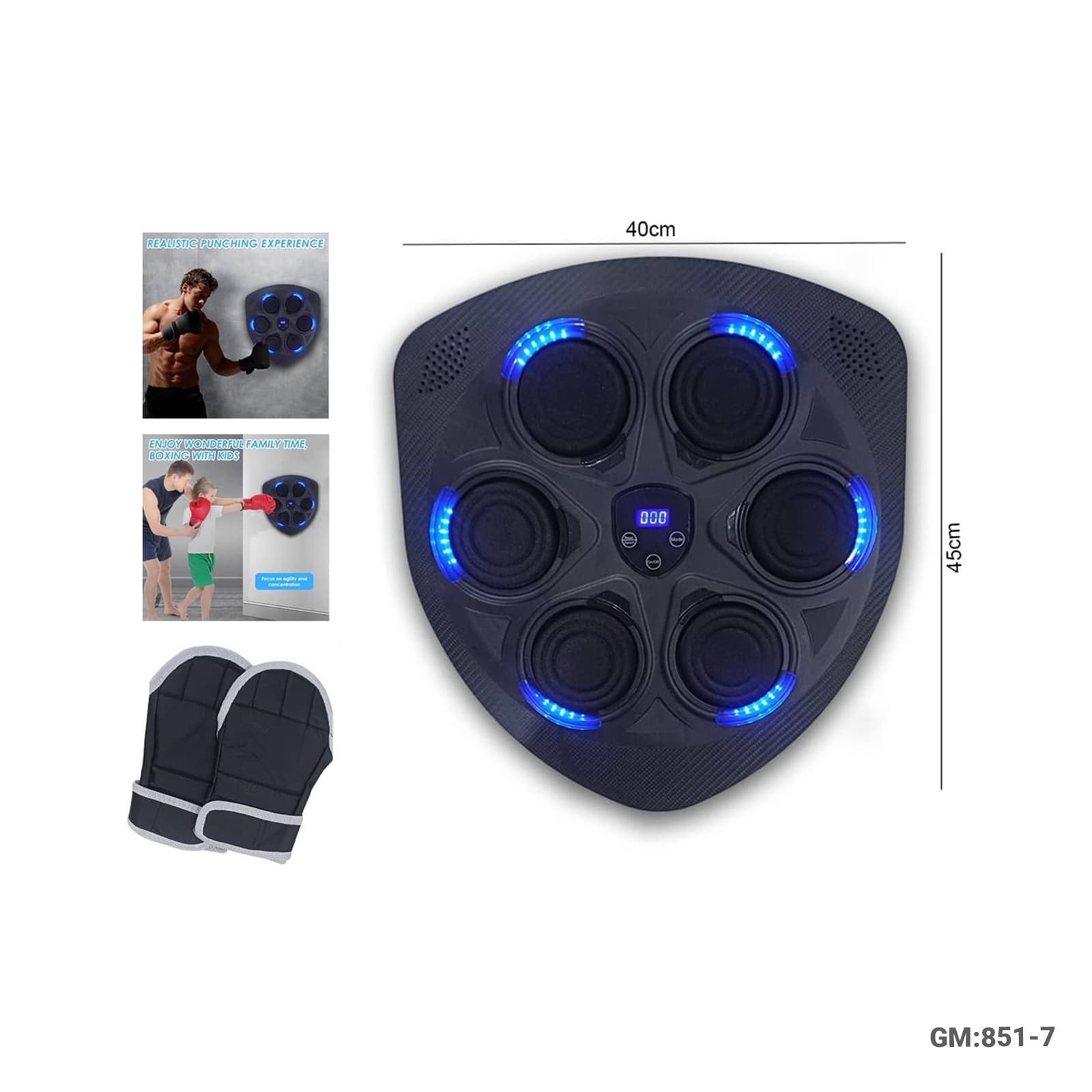 آلة الرياضة الذكية للملاكمة - عرض LED | واجهة الضرب الجدارية "851-7"
