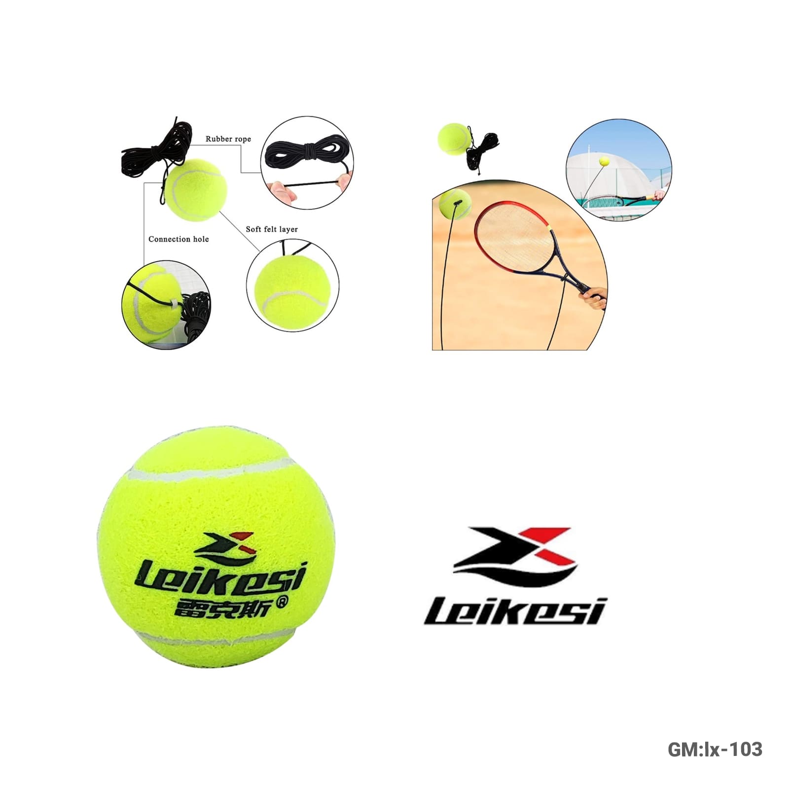 Training Tennis Ball with Elastic Band  "lx-103"