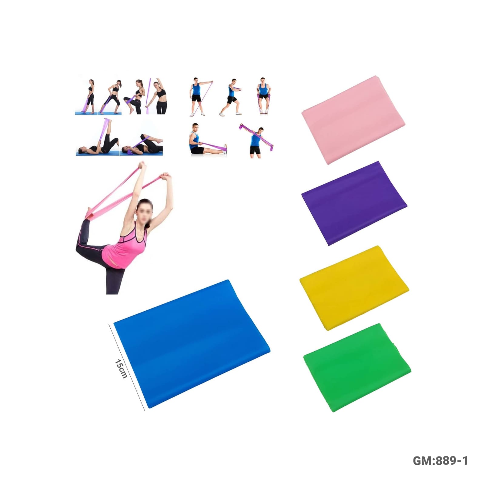 Yoga Fitness Stretching Rubber Exercise Band"889-1"