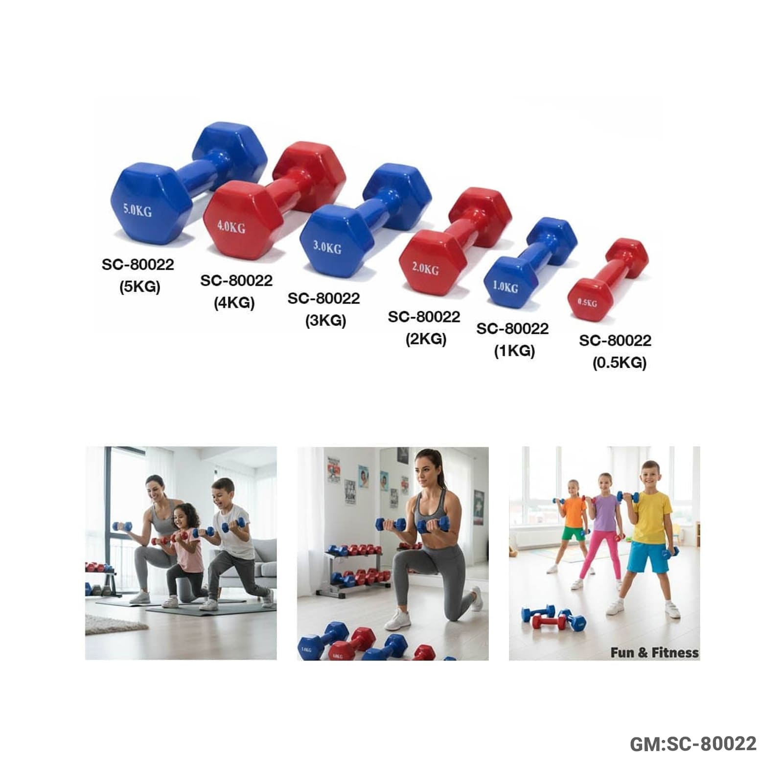 Mini Dumbbells for Women & Kids – Chang Sport | SC-80022 (Multiple Weights)