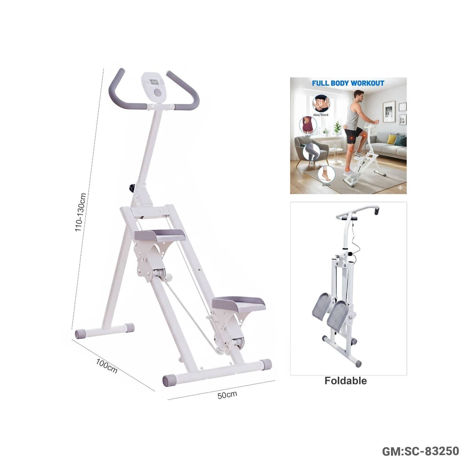 Foldable Stair Stepper – Height Adjustable Vertical Climber with Digital Display"SC-83250"