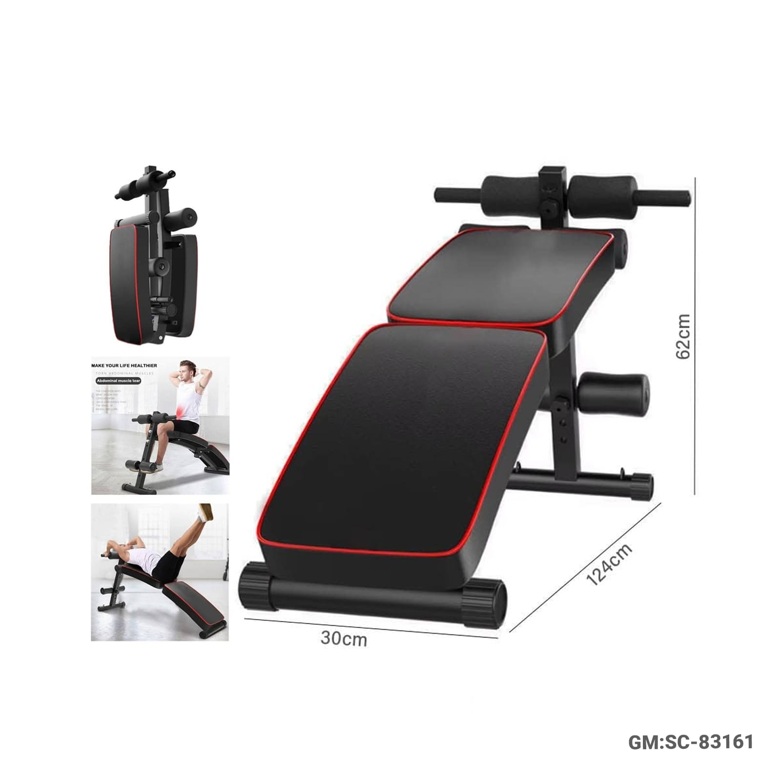 Foldable Sit-Up Bench – Adjustable Multifunction Abdominal Bench (SC-83161)
