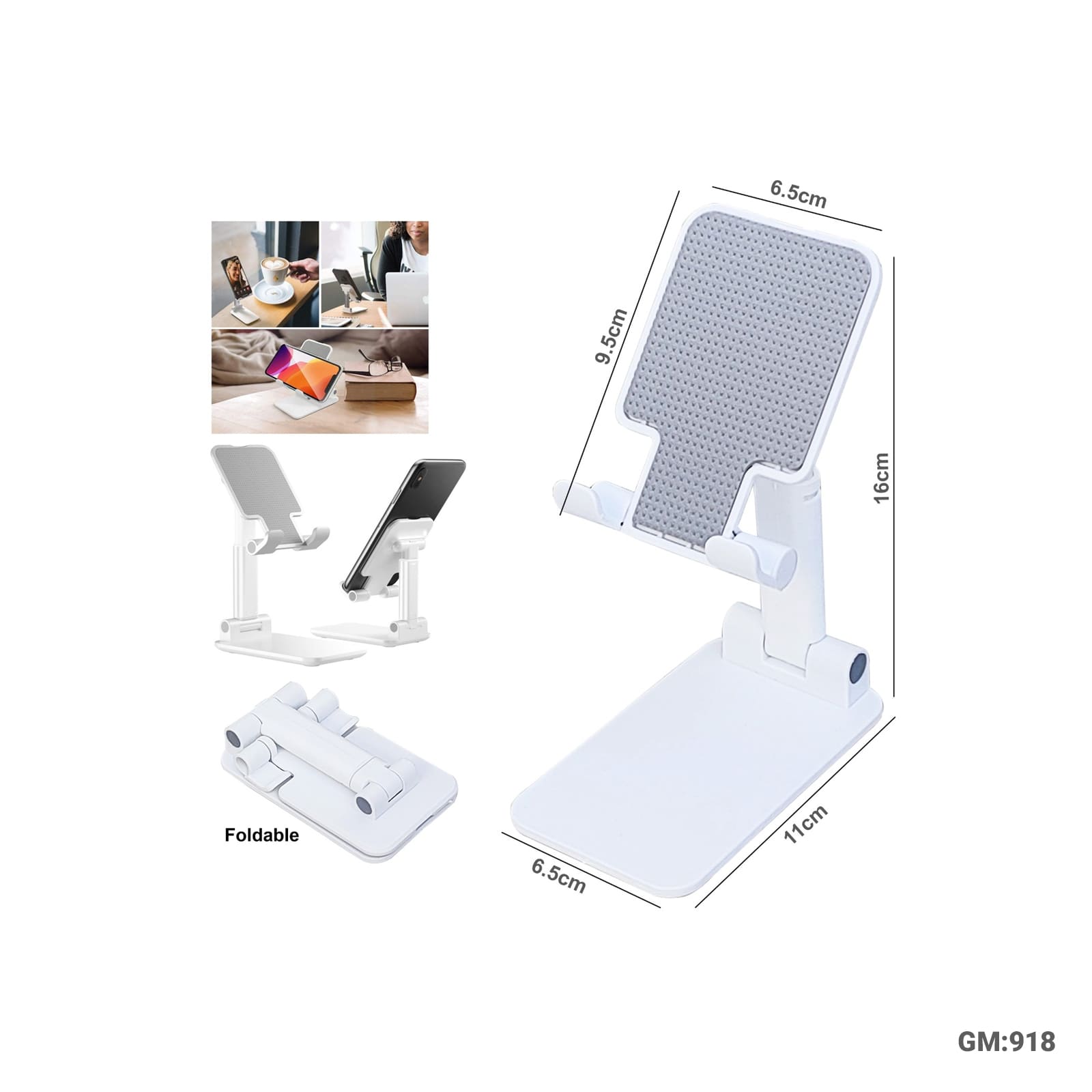 Foldable, Height Adjustable Mobile Phone Holder "918"
