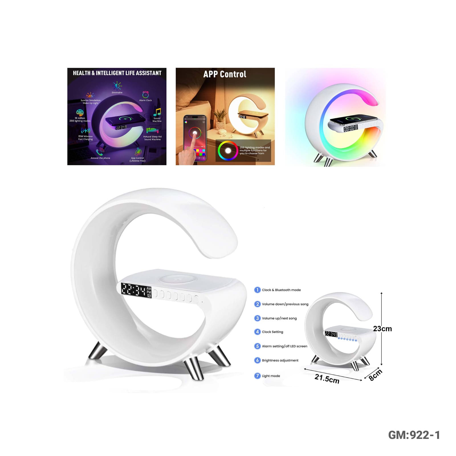 مصباح ليلي RGB LED مع "922-1"