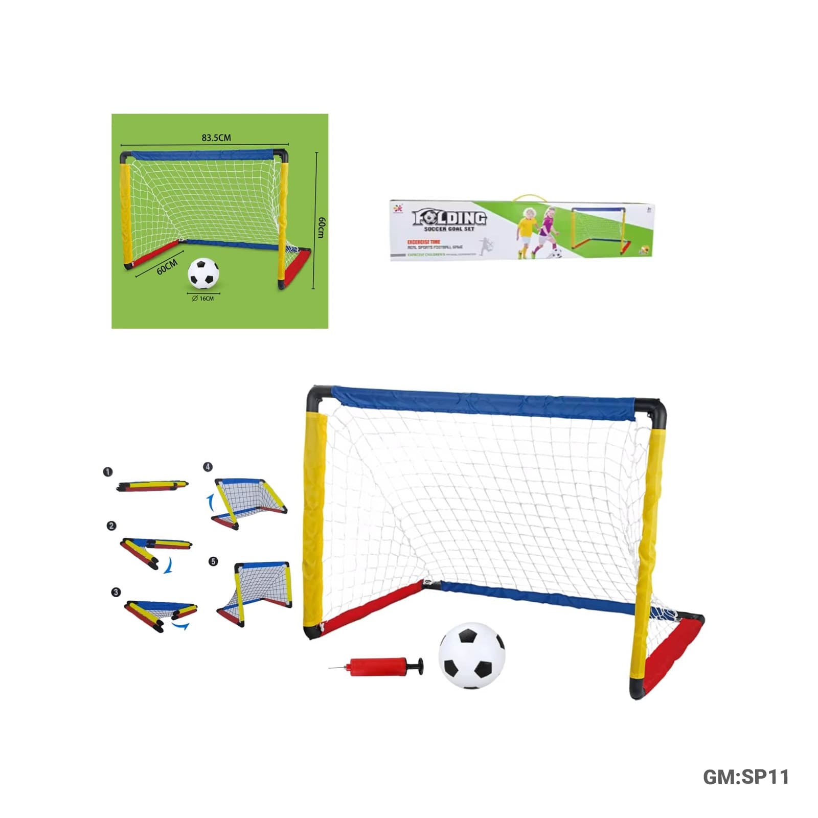 Portable Folding Kids Mini Soccer Goal Set with Ball"SP11"