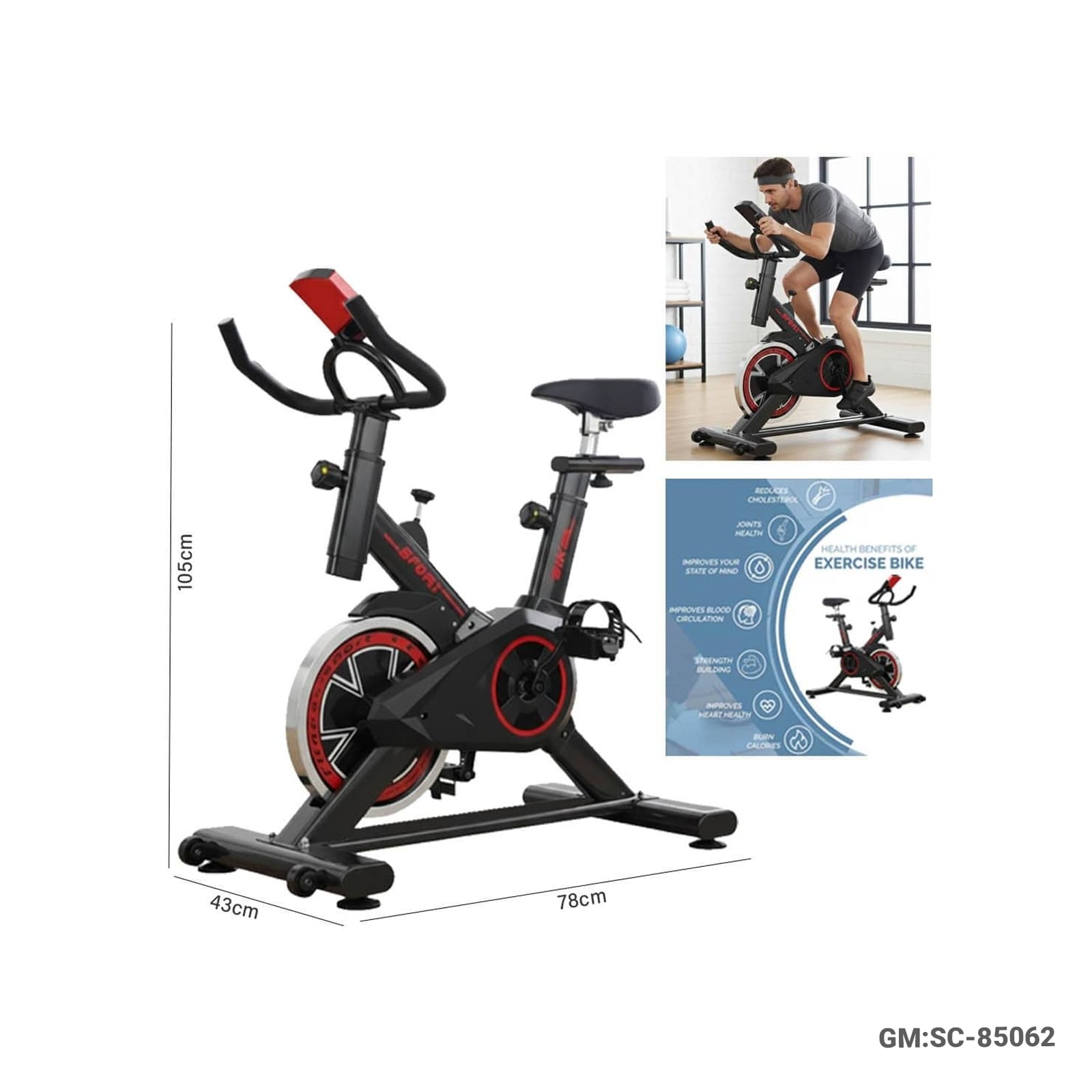 Adjustable Indoor Cycling Bike for Cardio (Max 100 kg) – SC-85062