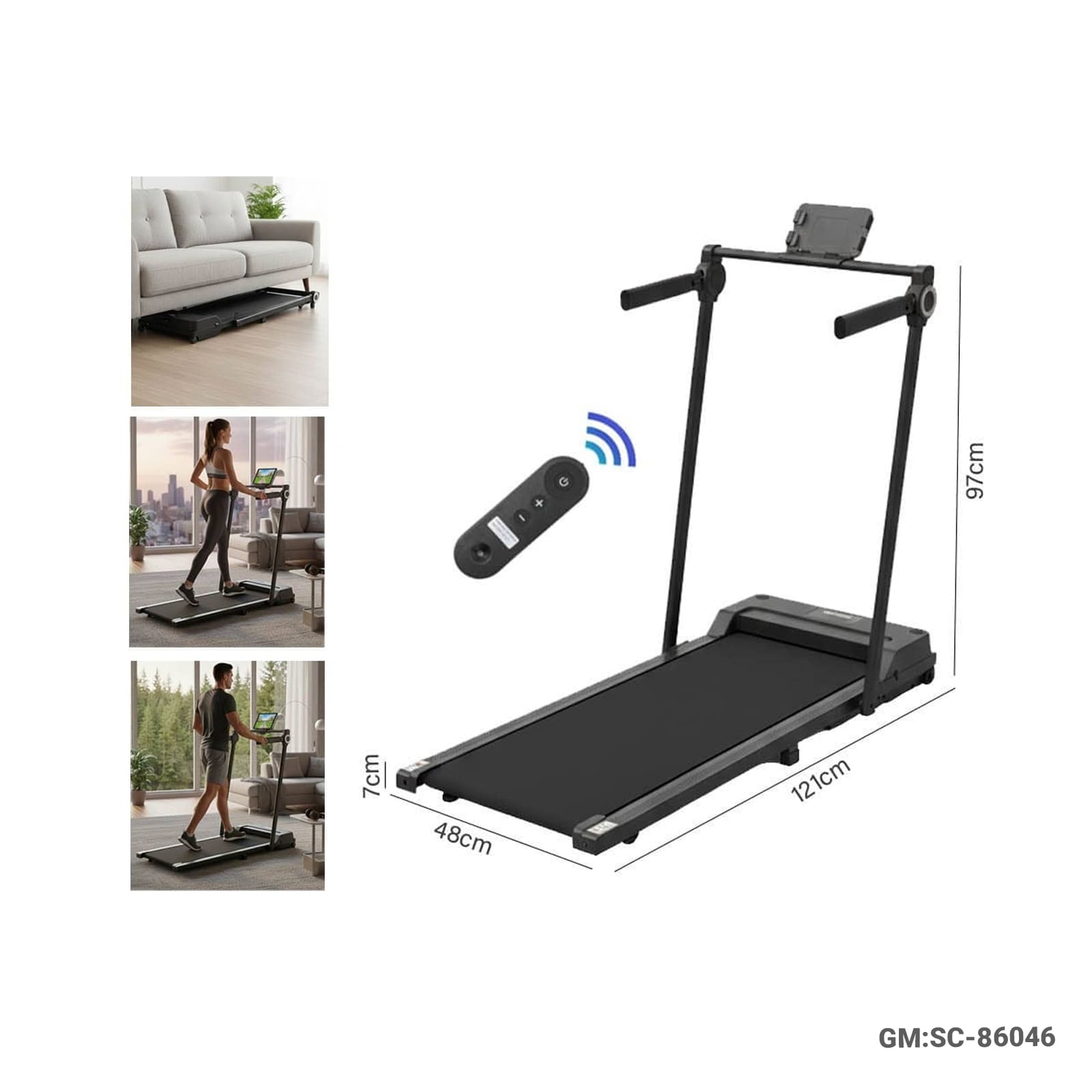 Foldable Electric Walking Treadmill with Remote Control – Chang Sport | SC-86046