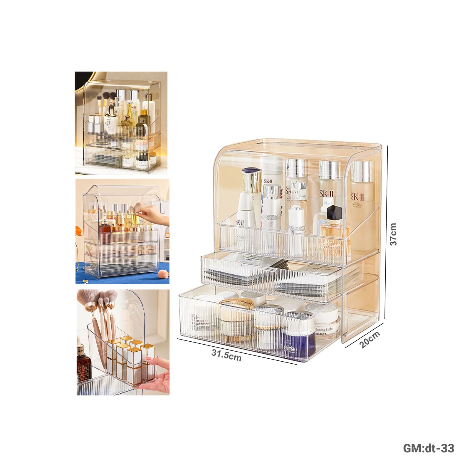 Makeup Organizer Transparent Cosmetic Storage Box "dt-33"
