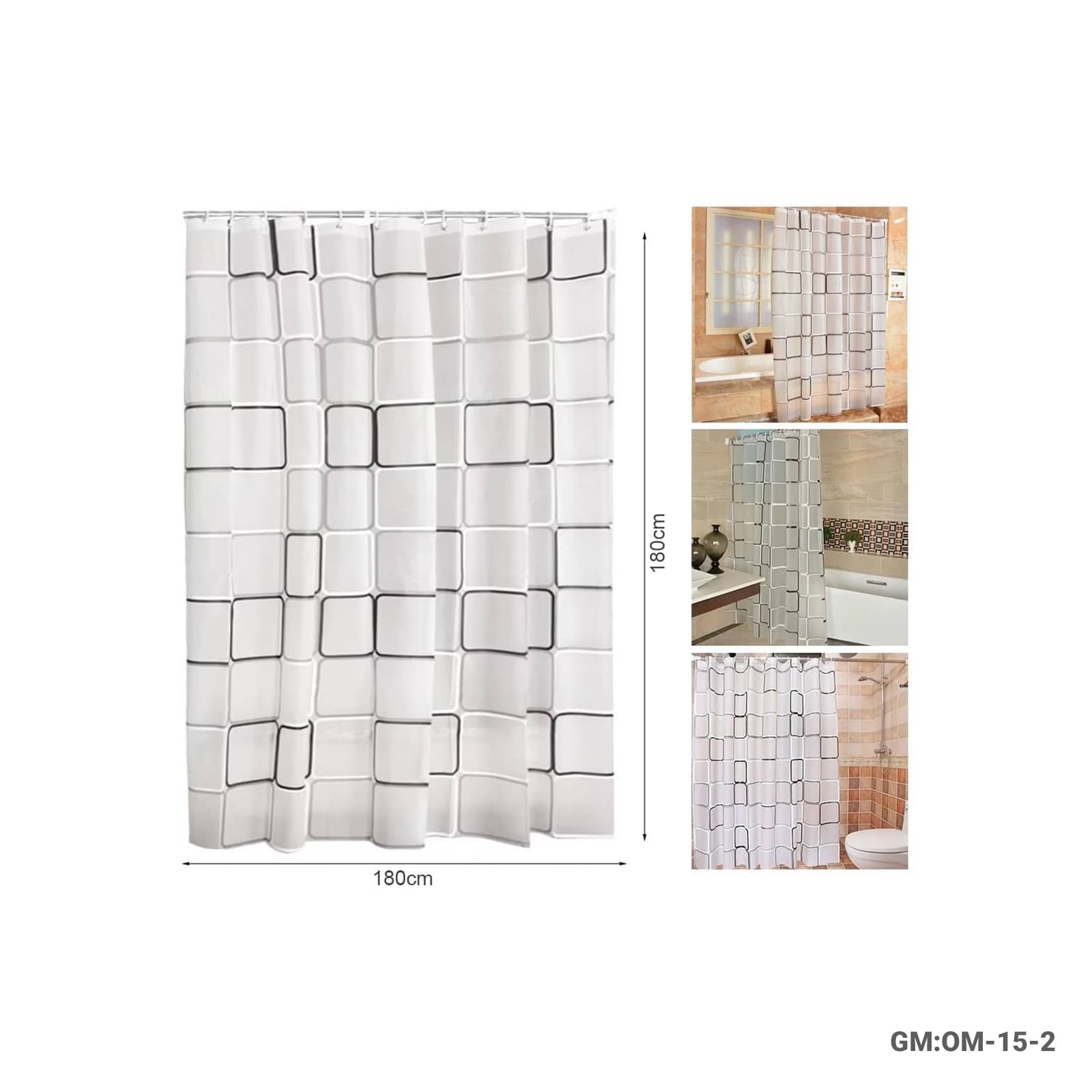 ستارة تقسيم الحمام - ستارة مائية هندسية عصرية (الطراز OM-15-2)