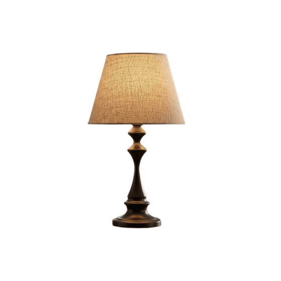 Bedside Table Lamp with Linen Fabric Shade
