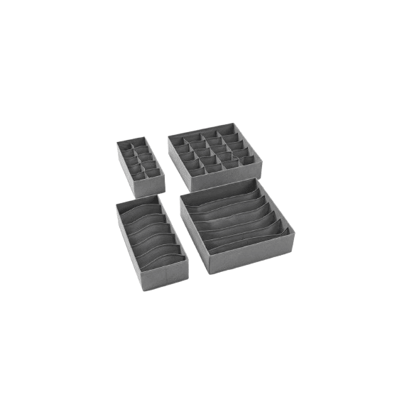 4-Piece Foldable Drawer Organizer Set