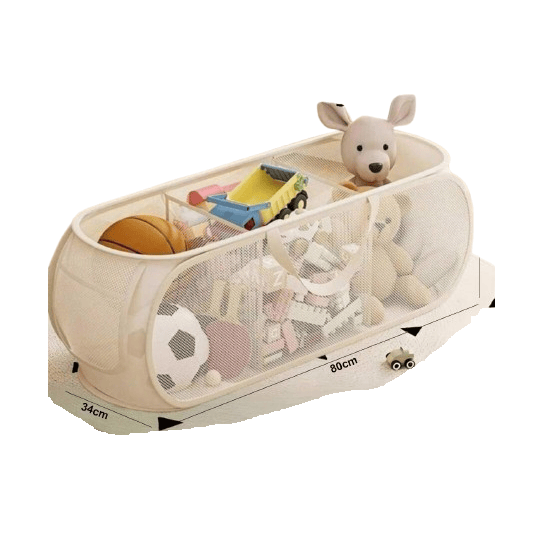 Large Foldable Mesh Laundry and Toy Storage Basket