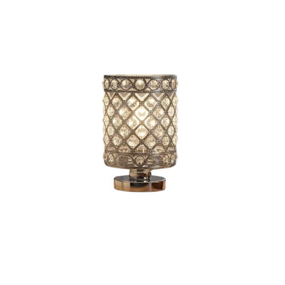 Crystal Silver Bedside Table Lamp