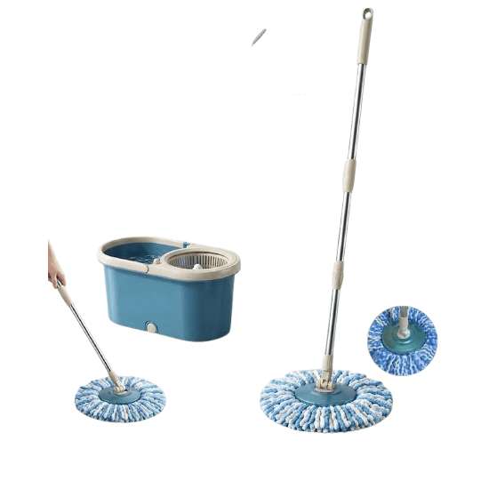 Stainless Steel Spin Mop with Adjustable Handle & 360° Rotating Microfiber Head (OMD-86)