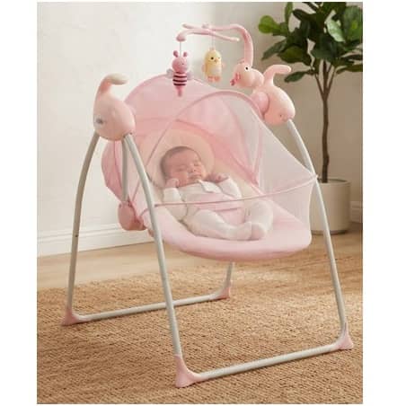 Electric Baby Swing Chair with Music, Toy Bar & Mosquito Net (0–24 Months, 16kg Max) – RC149-02