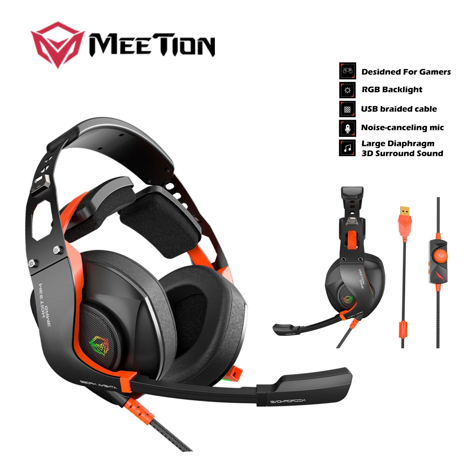 MEETION RGB BACKLIT GAMING HEADSET "mt-hp099"