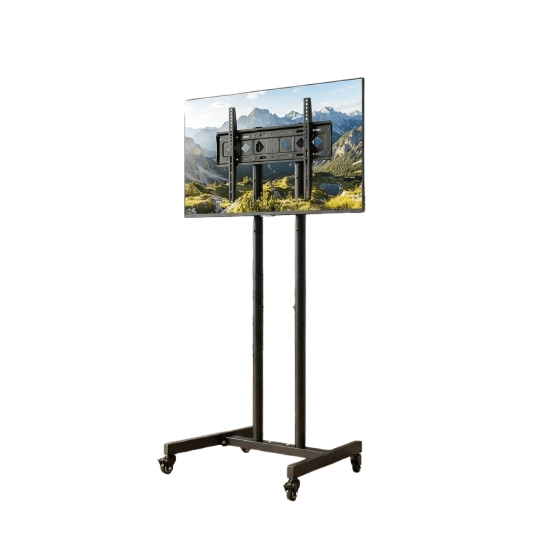 32–65 Inch Mobile TV Stand Trolley with Wheels | Height Adjustable TV Floor Mount – OMD-75
