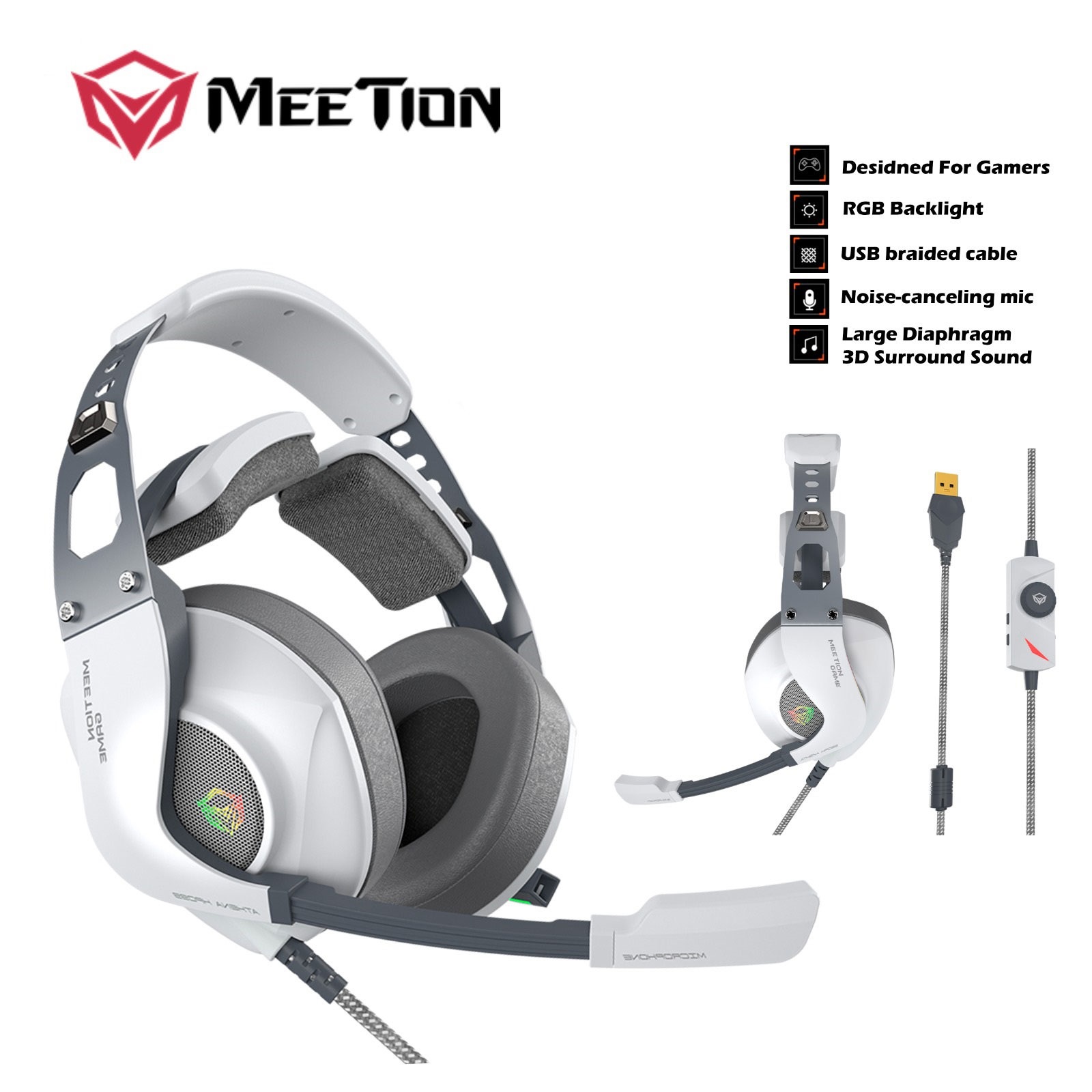 MEETION RGB BACKLIT GAMING HEADSET "mt-hp099"