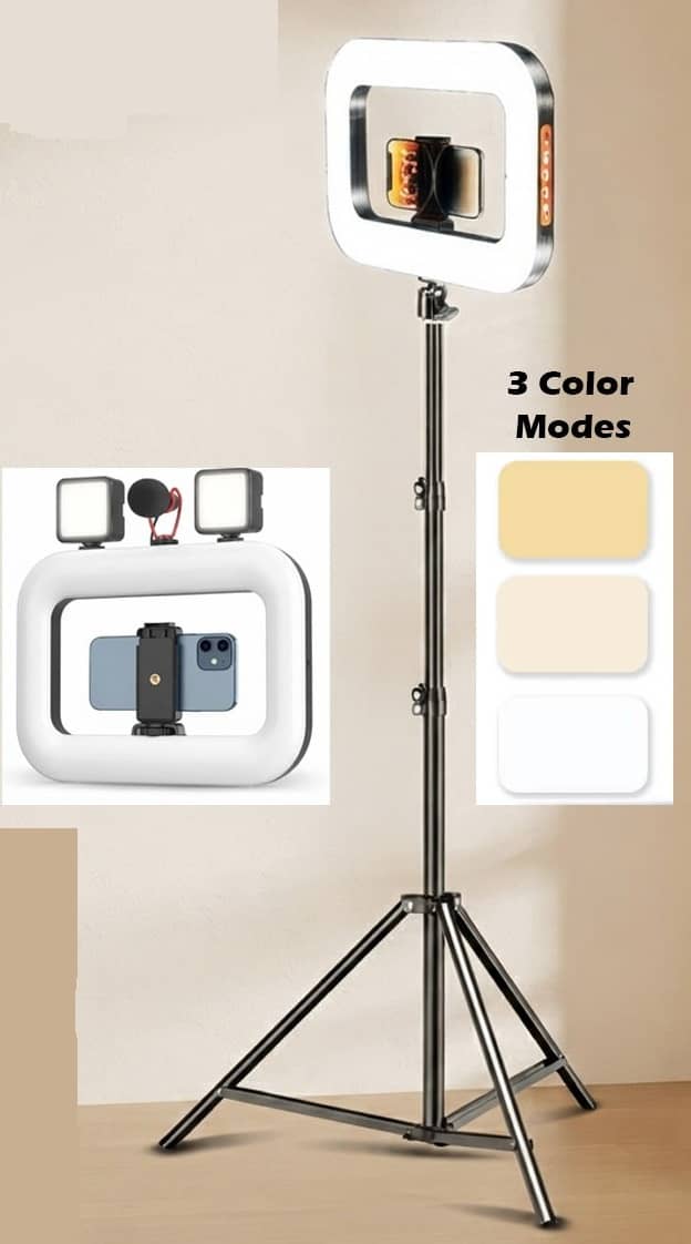 Height Adjustable Photography LED Light Tripod Stand with Handheld Ring Fill Light & Phone Holder – OMD-79