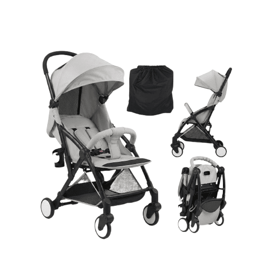 Baby Travel Stroller with One-Hand Fold & Carry Bag – Lightweight Compact Stroller (0–36 Months)