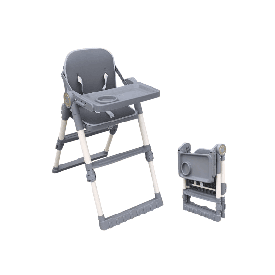 Foldable Adjustable Baby High Chair with Feeding Tray – 6 to 36 Months
