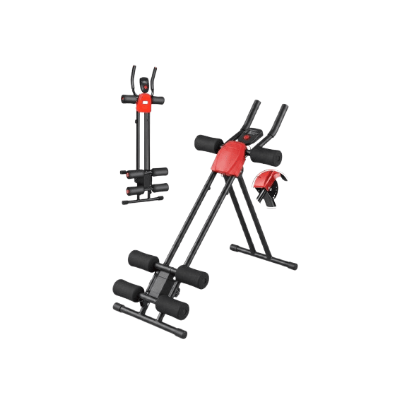 Foldable Ab Cruncher Abdominal Trainer Glider Machine with LCD Display – Adjustable Core Workout Equipment